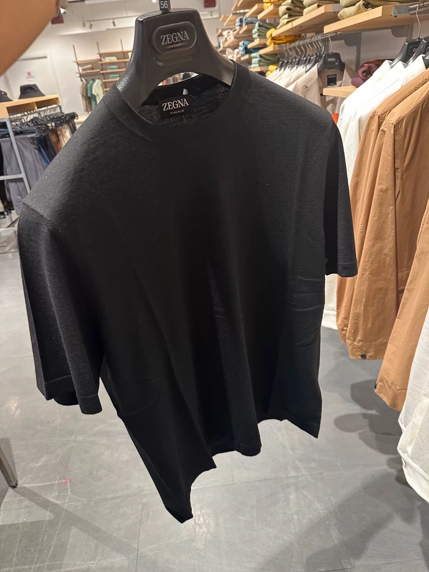 Ermenegildo Zegna Zegna Black Wool Short-Sleeve T-Shirt Size US L / EU 52-54 / 3 - 8 Thumbnail