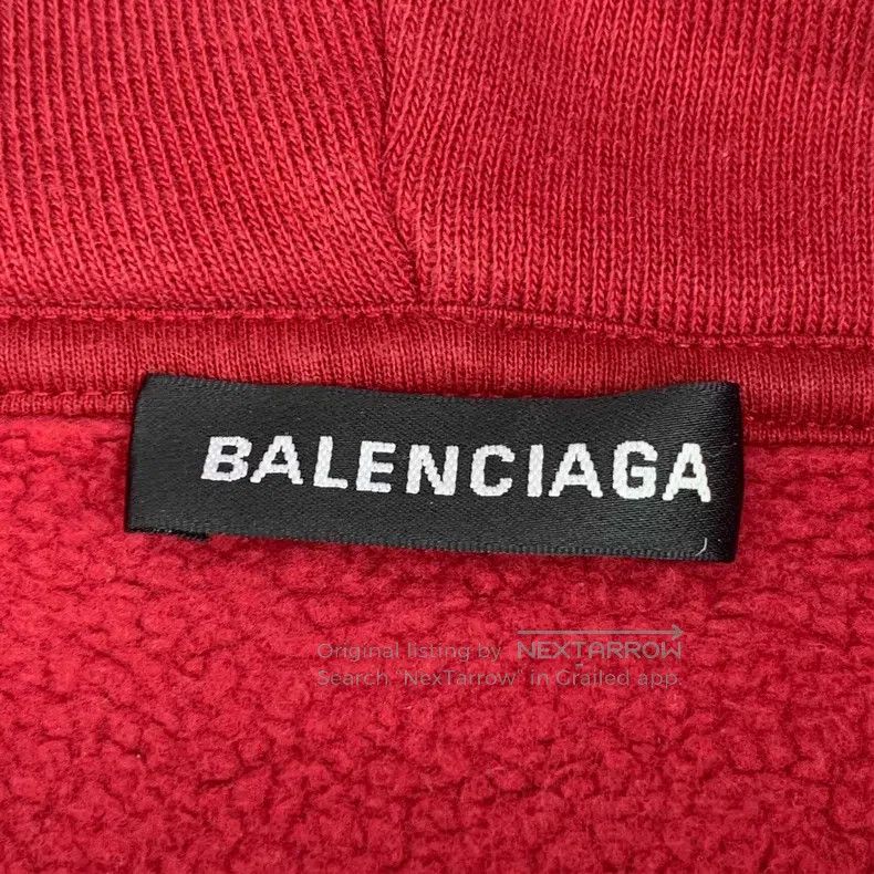 Balenciaga Balenciaga Red logo letter hooded cotton long-sleeve sweat Size US L / EU 52-54 / 3 - 5 Thumbnail