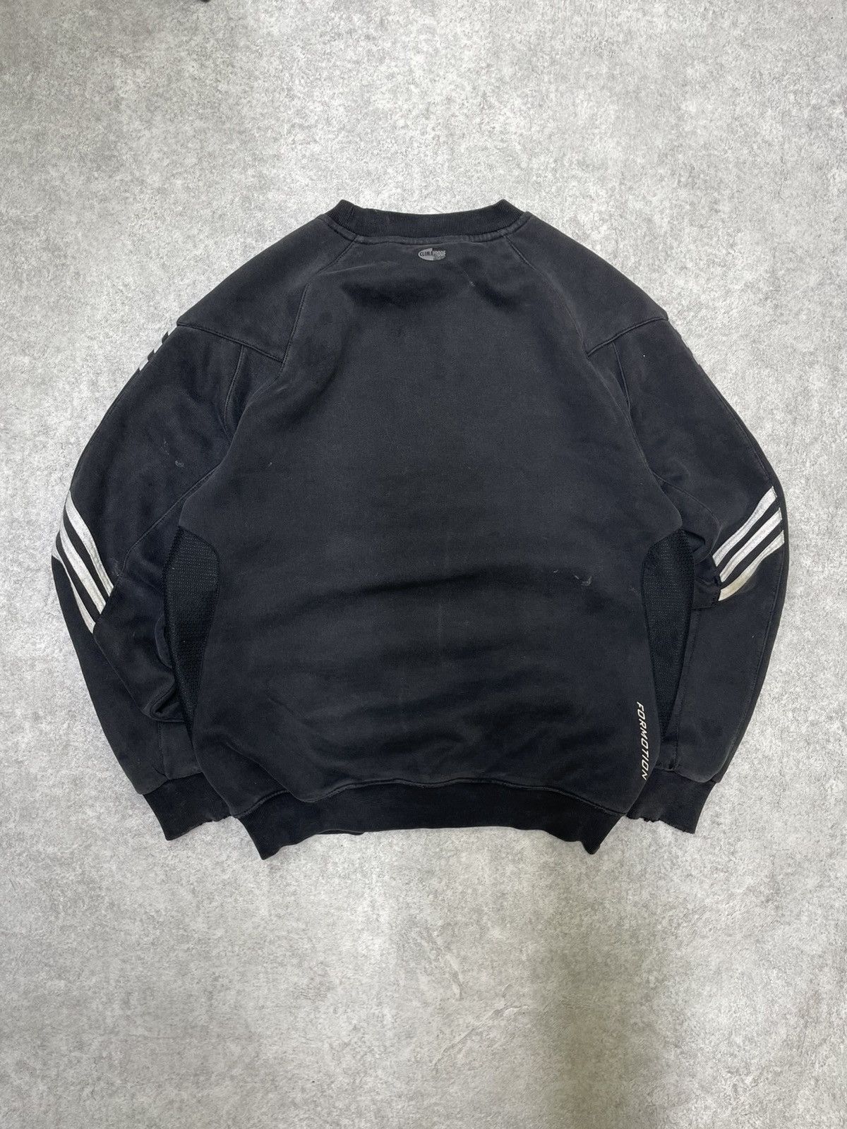 Adidas × Japanese Brand × Le Grande Bleu (L.G.B.) Distres sed Y2K Adidas Three-Stripe Black Sweatshirt Size US L / EU 52-54 / 3 - 17 Thumbnail