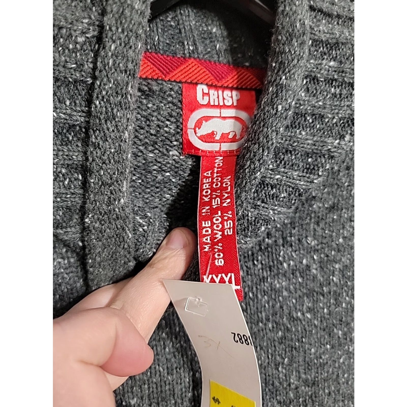 Vintage VINTAGE Ecko Unltd CRISP Sweater Gray Mock Neck 3XL Mens Pullover Embroidered Logo 90s Hip Hop Size US XXL / EU 58 / 5 - 6 Thumbnail