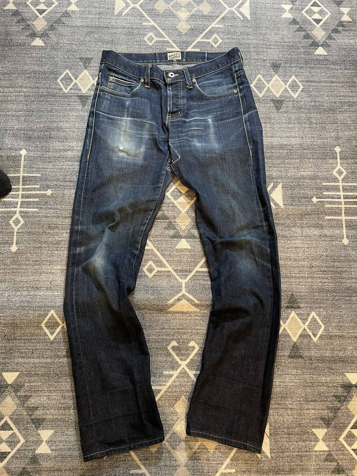 Naked & Famous Naked and famous washed selvedge jeans Grailed