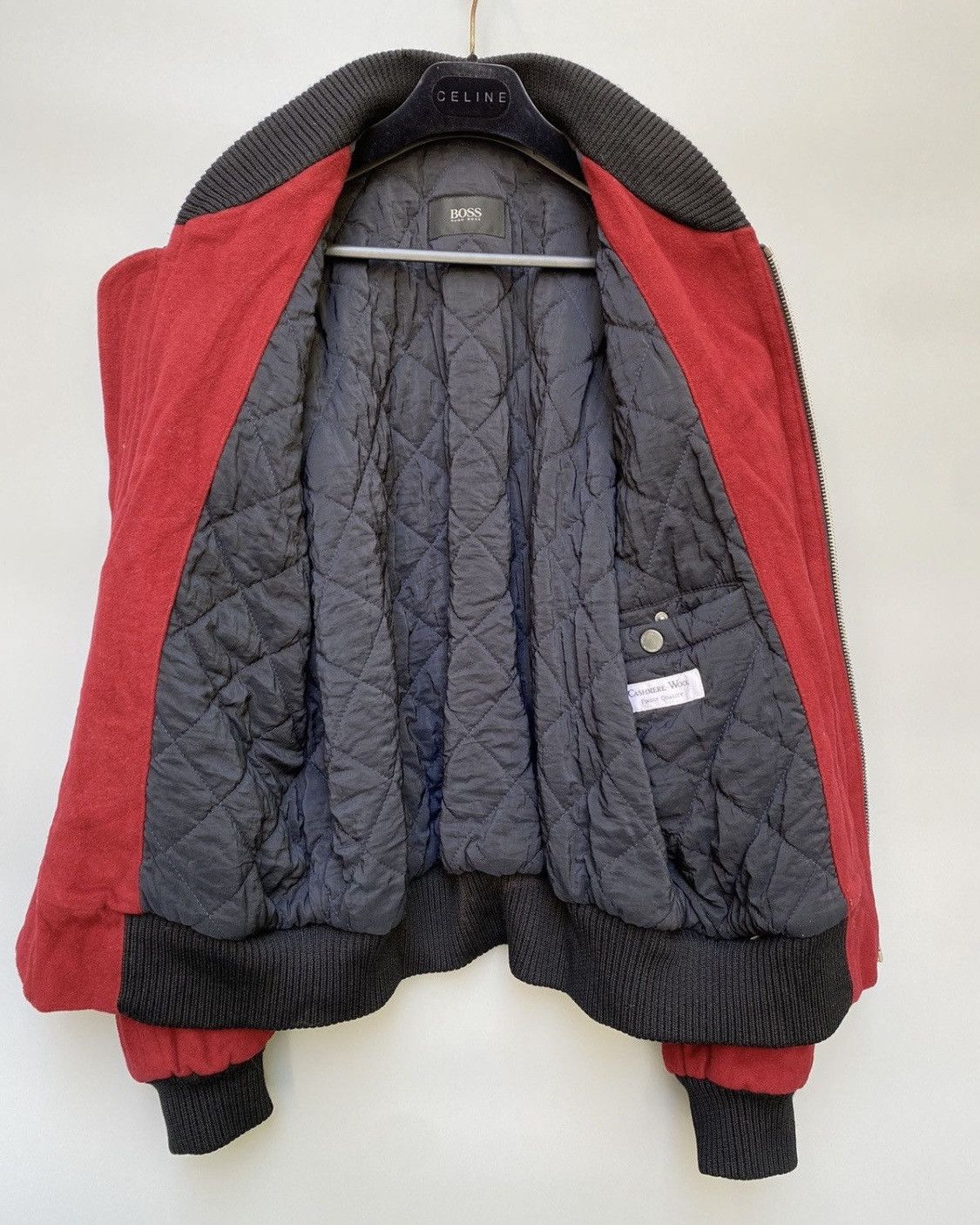 Hugo Boss 1980s- Hugo Boss Wool-Cashmere “Crissan” Bomber Jacket Size US L / EU 52-54 / 3 - 8 Thumbnail