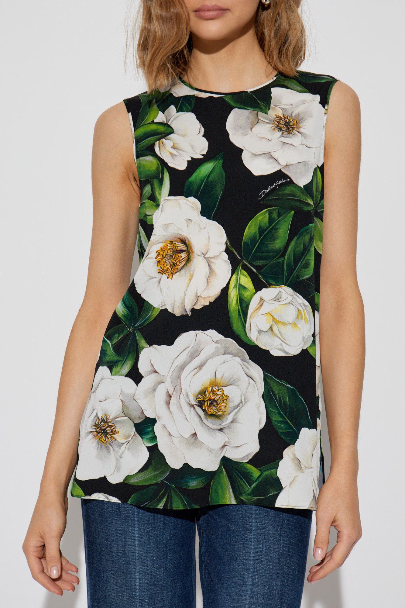 Dolce & Gabbana o1s22i1n0225 Floral Silk Top in Multicolor Size S / US 4 / IT 40 - 3 Thumbnail