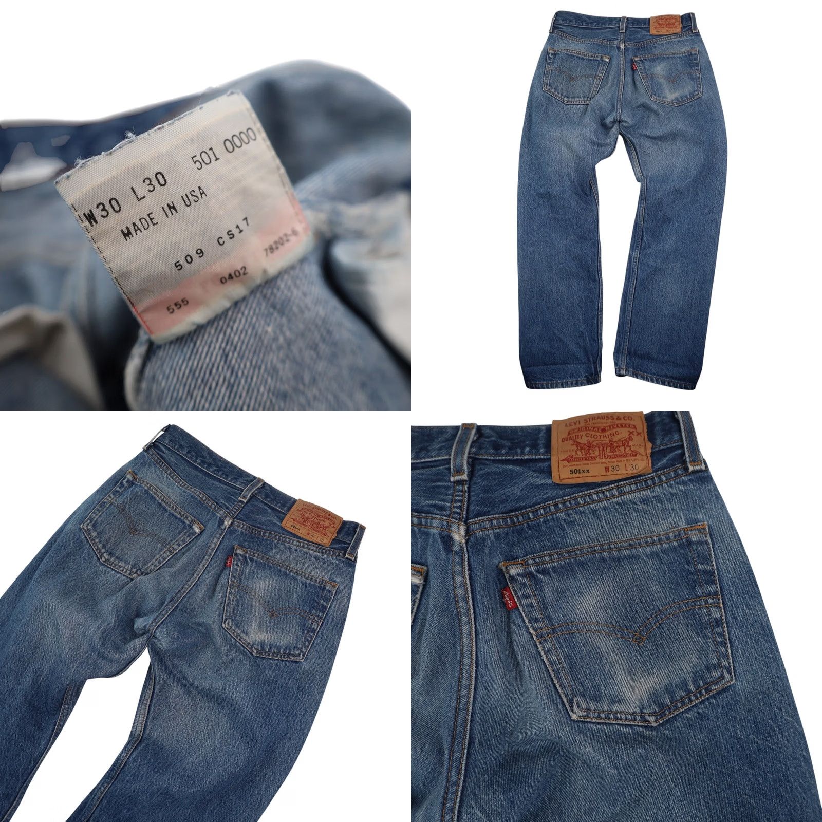Denime VINTAGE Levis 501xx Lightly Distressed USA Made Denim Jeans Shirt/Jeans Mens 30 Blue 501xx Distressed 9/10 Denim Jeans Mens 30" Inseam 27" Straight Size US 30 / EU 46 - 9 Thumbnail