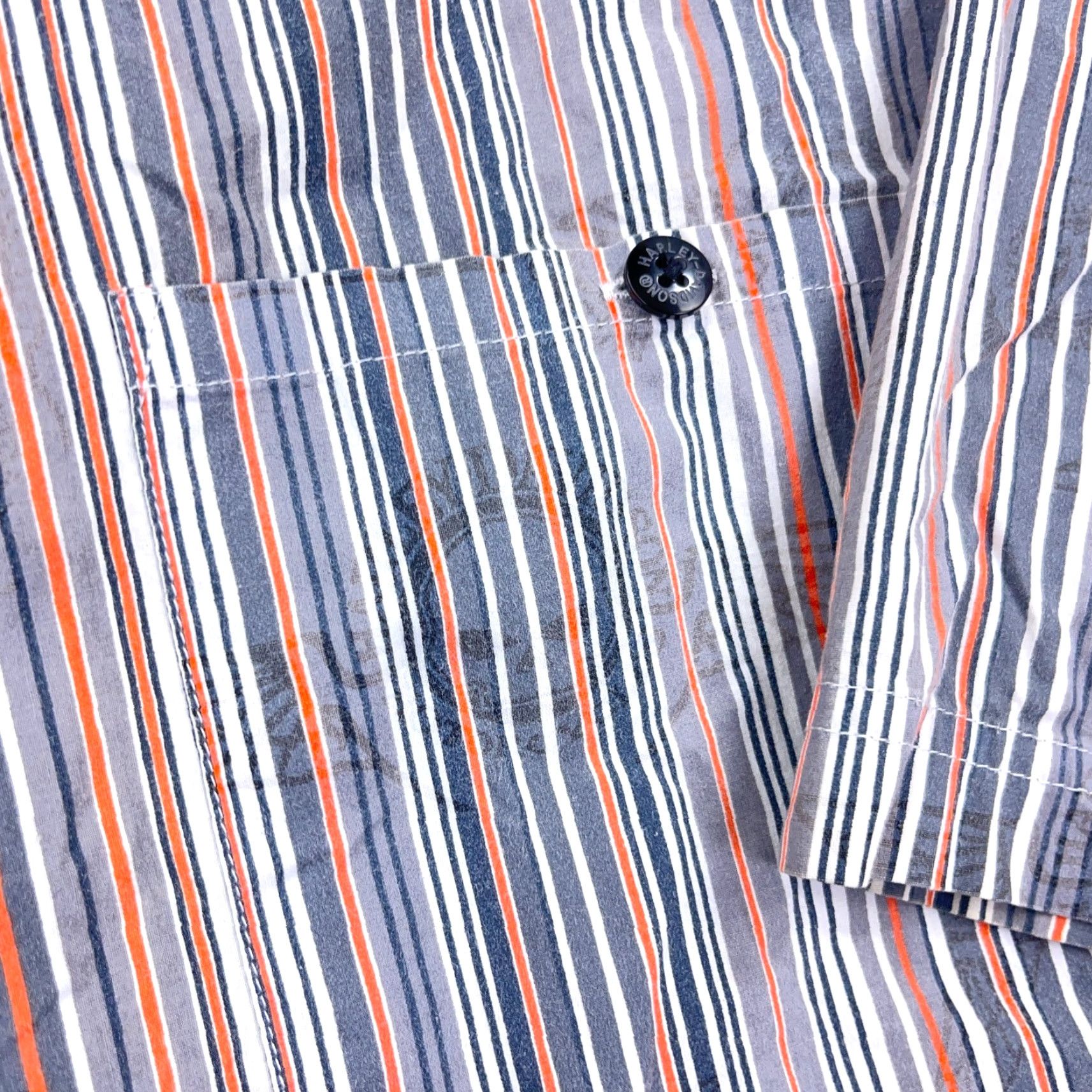Harley Davidson Harley-Davidson Shirt Men XL Button-Up Striped Winged Skull Tencil Print AOP Y2K Size US XL / EU 56 / 4 - 4 Thumbnail