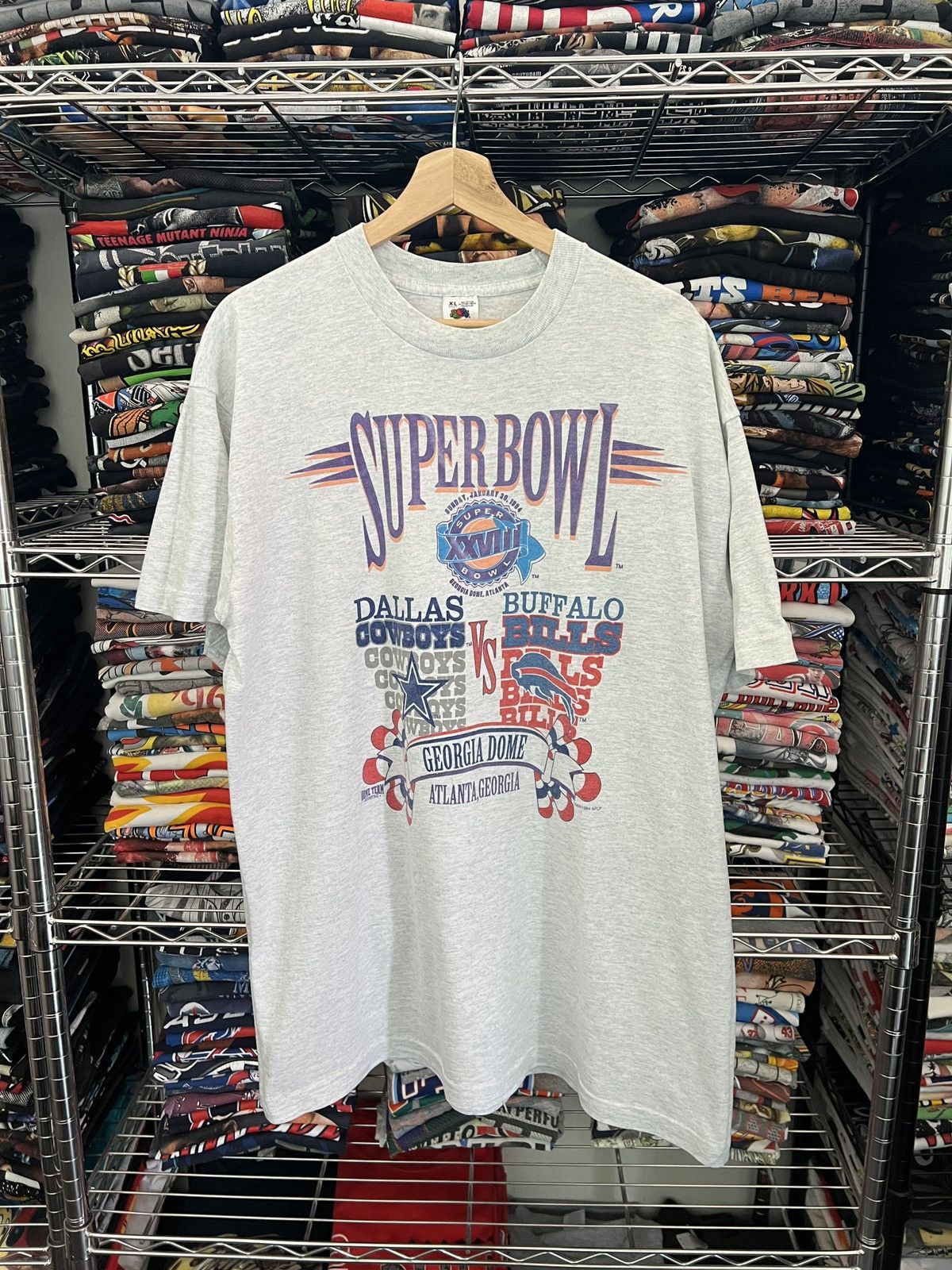 NFL 1994 Cowboys vs Bills Super Bowl XXVIII Tee Size US XL / EU 56 / 4 - 1 Thumbnail