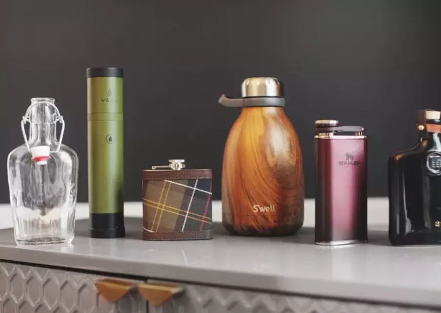 Barbour BARBOUR TARTAN HIP FLASK 6oz in Dark Brown Size ONE SIZE - 5 Thumbnail