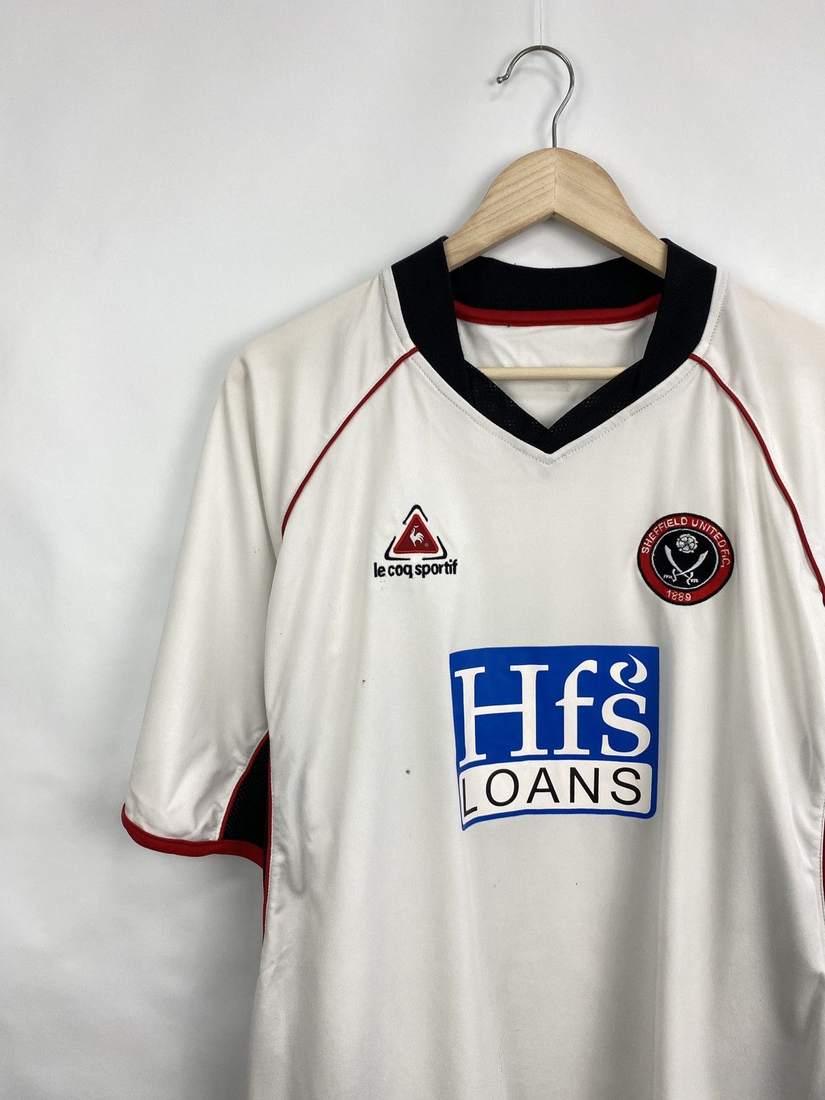 Le Coq Sportif 🏴󠁧󠁢󠁥󠁮󠁧󠁿 Vintage Sheffield United Le Coq Sportif Soccer Jersey Rare Size US XL / EU 56 / 4 - 2 Thumbnail
