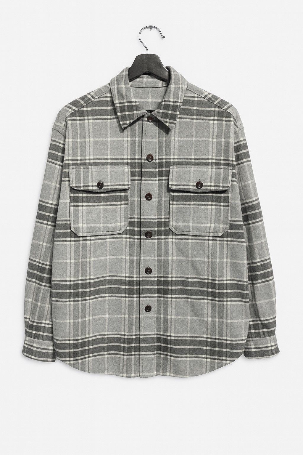 GU Vintage-Inspired GU Gray Plaid Flannel Shirt Jacket Unisex Size US M / EU 48-50 / 2 - 1 Thumbnail