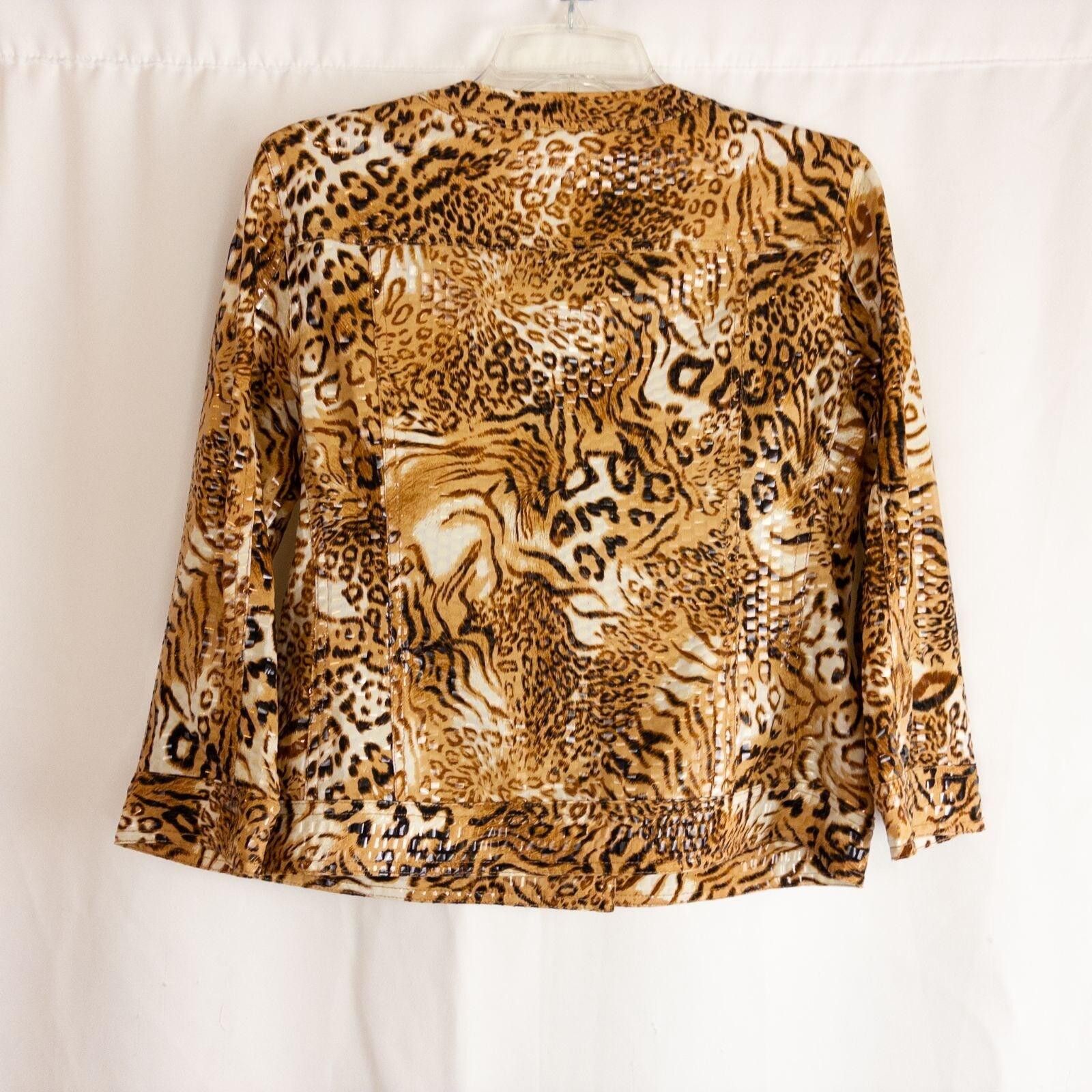 Other Ruby Road Brown Cheetah Print Jacket Womens 6 Small Size M / US 6-8 / IT 42-44 - 9 Thumbnail