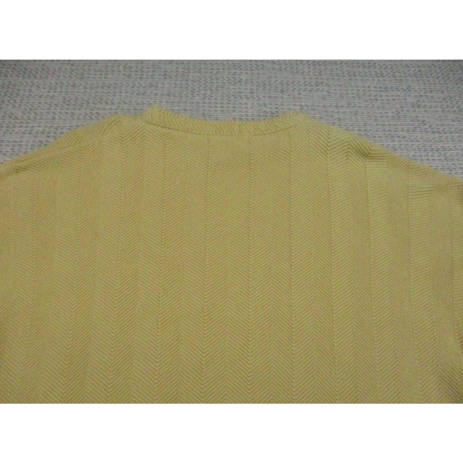 Chaps Chaps Ralph Lauren Sweater Mens Large Yellow Crewneck Herringbone Knit Pullover Size US L / EU 52-54 / 3 - 7 Thumbnail