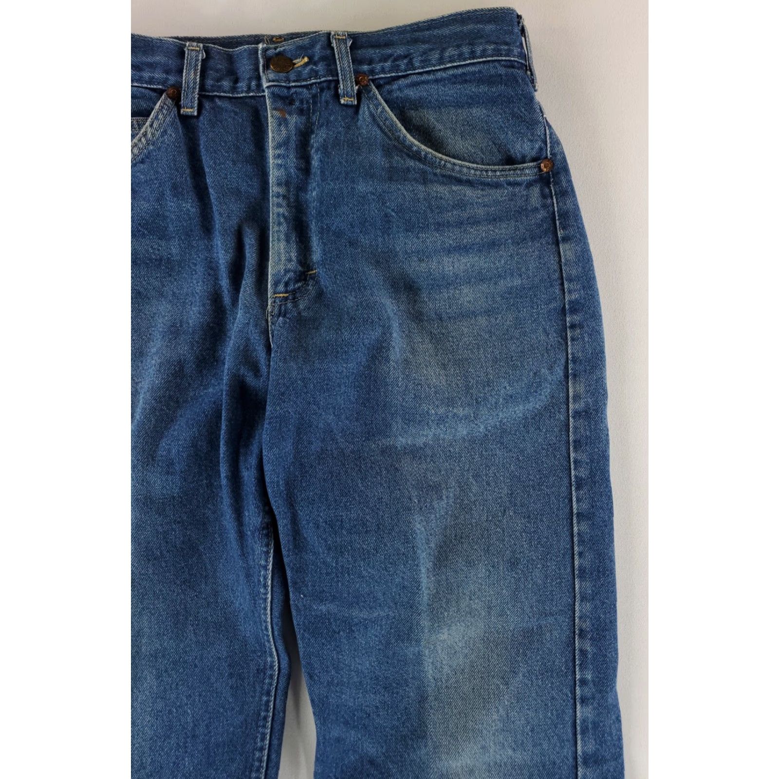 Lee VINTAGE Lee Riders VTG 70s Whiskering Faded Mended Mens Jeans 32x34 Regular Blue Denim Straight 70s Mens Size ONE SIZE - 5 Thumbnail