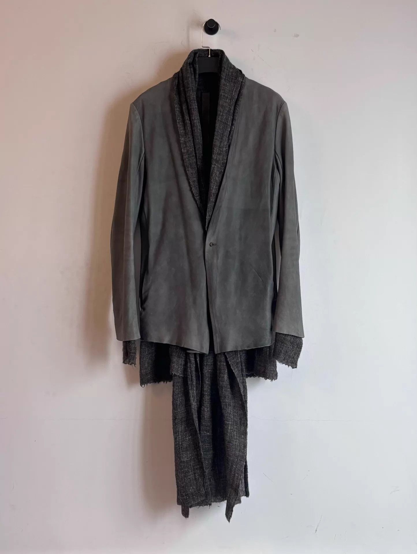 Isaac Sellam Experience Gray Light Jacket with Textured Collar XS Size US XS / EU 42 / 0 - 5 Thumbnail