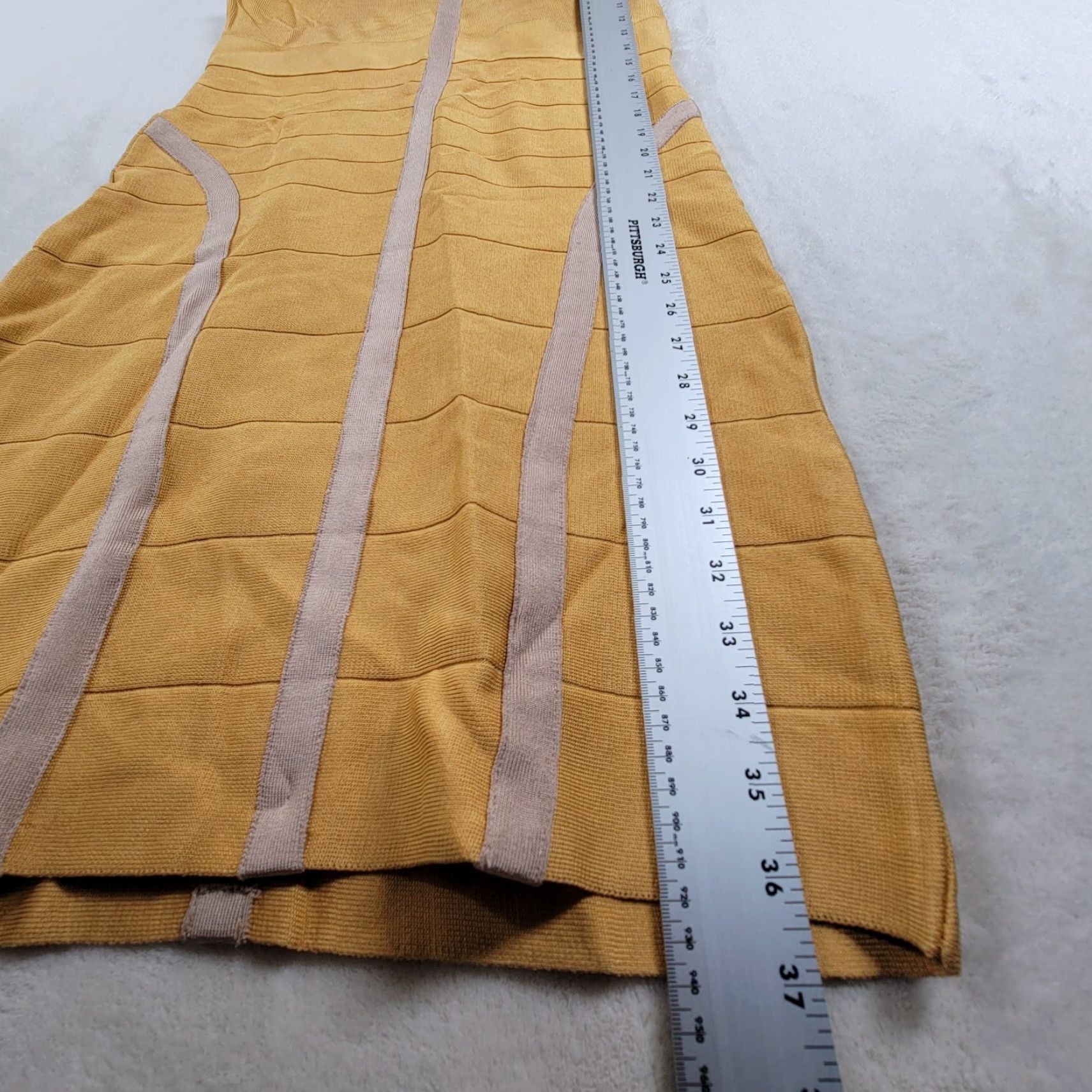 Bebe Bebe Dress Shirt Womens Knee Length Sleeveless Yellow Bandage Cut Out Back Large 90s Clubwear Sexy Pencil Cocktail Size L / US 10 / IT 46 - 5 Thumbnail