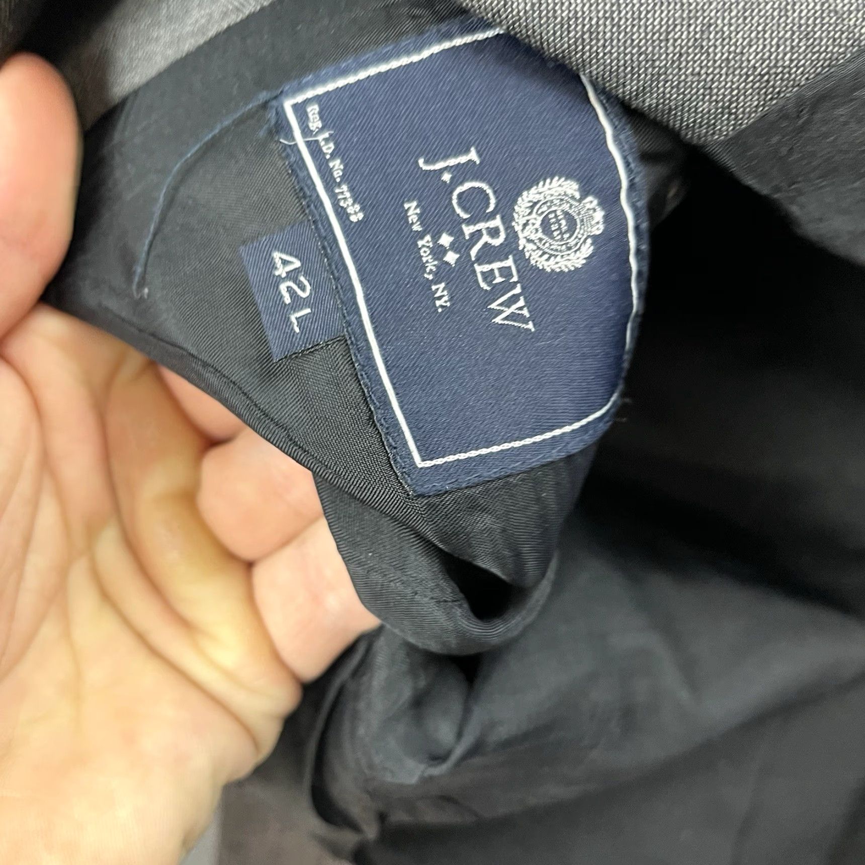 J.Crew J.CREW Blazer Mens 42L 42 Long Thompson Gray Wool Lined Single-Breasted Two-Button Jacket Coat Long Sleeve Business Formal Vintage: No Size 42R - 6 Thumbnail