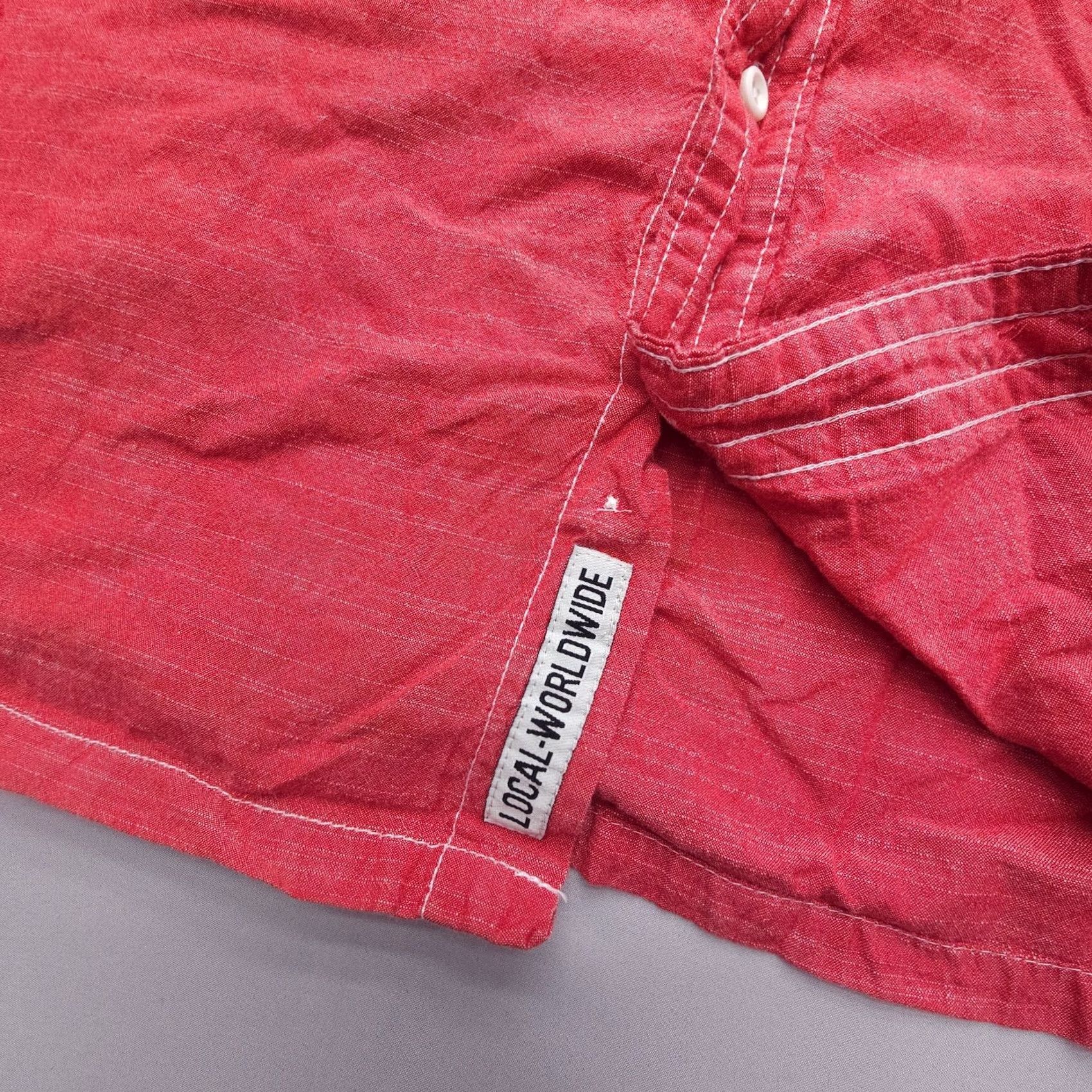 KAVU KAVU Shirt Red 2XL 100% Cotton Contrast Stitch Long Sleeve Mens Size US XXL / EU 58 / 5 - 6 Thumbnail