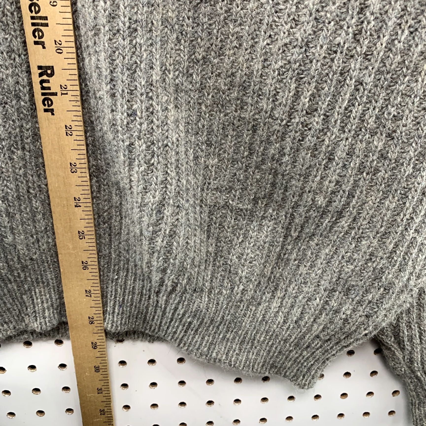 Vintage VINTAGE LLBean Gray Wool Knit Zip-Up Sweater Jacket Mens XLT Tall M Made in USA Cardigan 3 Season Winter Fall Spring Mens Size US XL / EU 56 / 4 - 7 Thumbnail