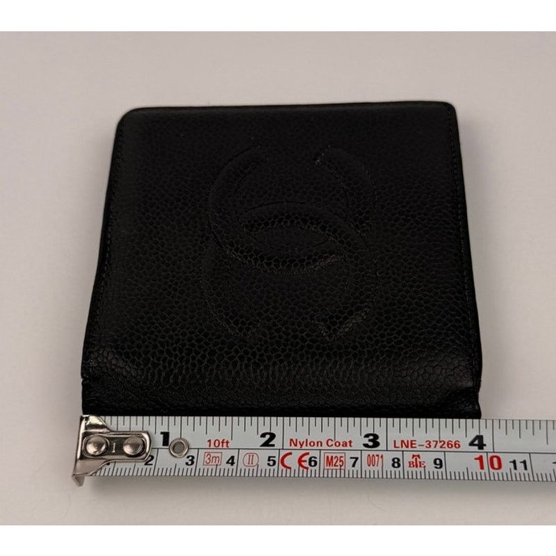 Chanel CHANEL CC Logo Grained Calfskin Bifold Men's Wallet Black Size ONE SIZE - 9 Thumbnail