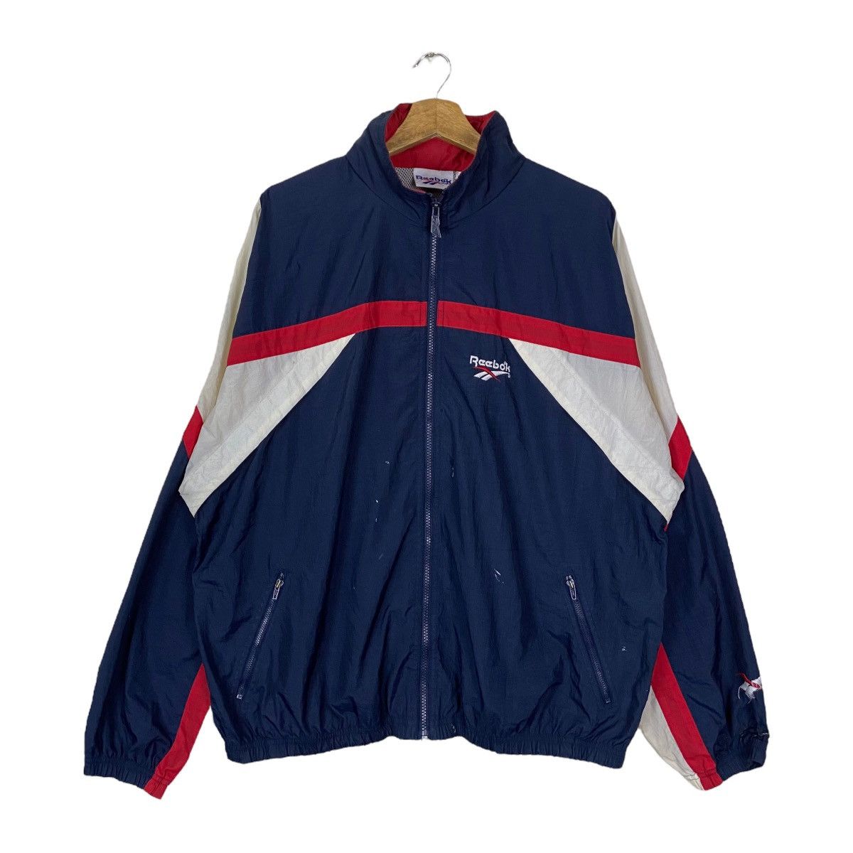 image of Vintage Reebok Multicolor Full Zipper Coach Light Jacket, Men's (Size Large)