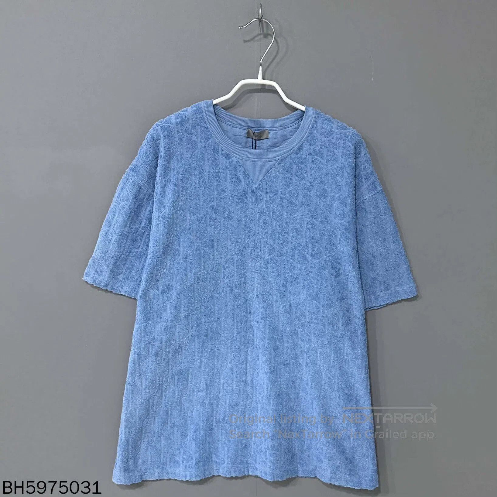 blue short-sleeve towel print Dior shirt.
