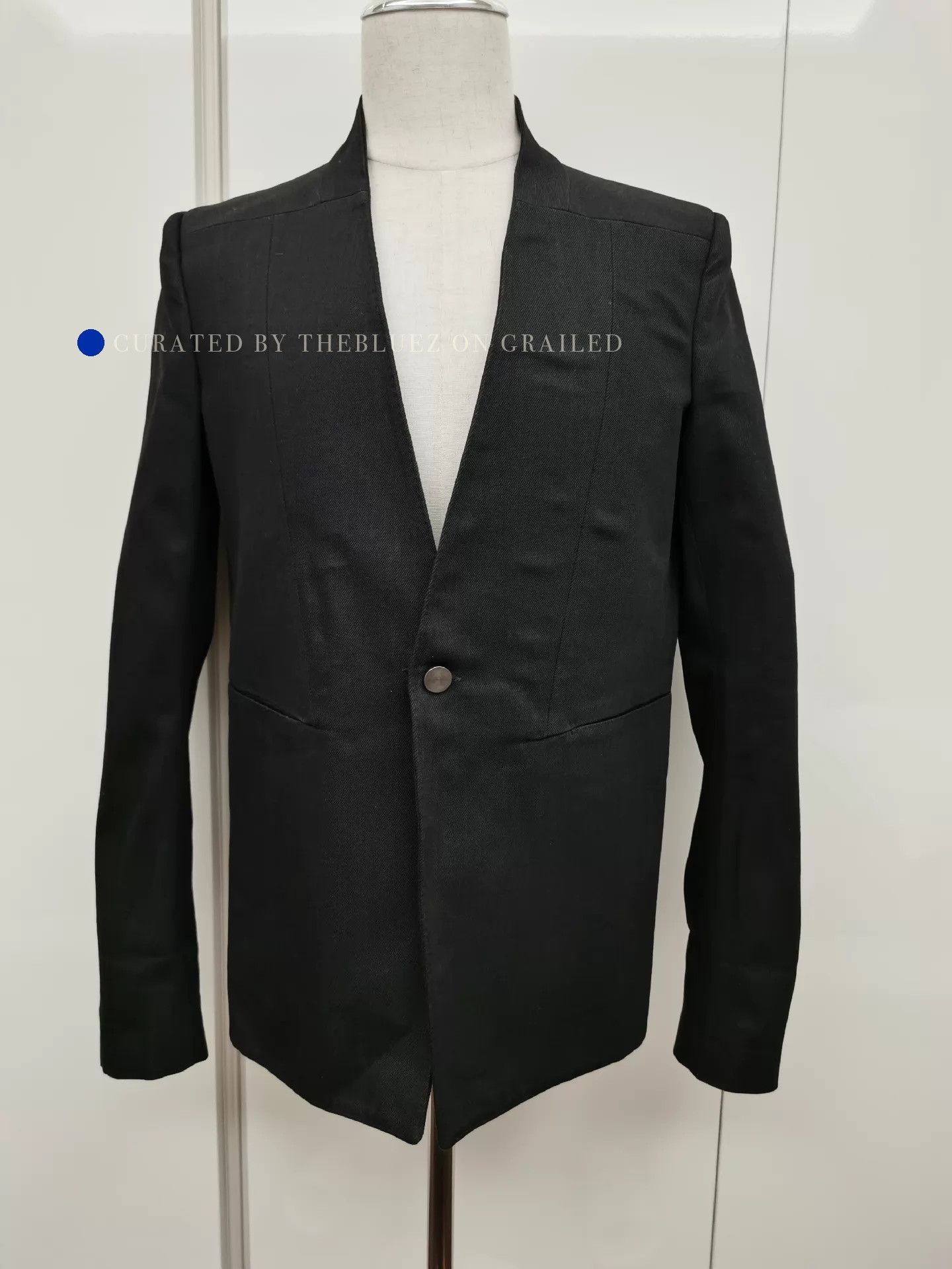 Boris Bidjan Saberi Unique Black Blazer with Distinctive Shoulder Design Size US S / EU 44-46 / 1 - 1 Thumbnail