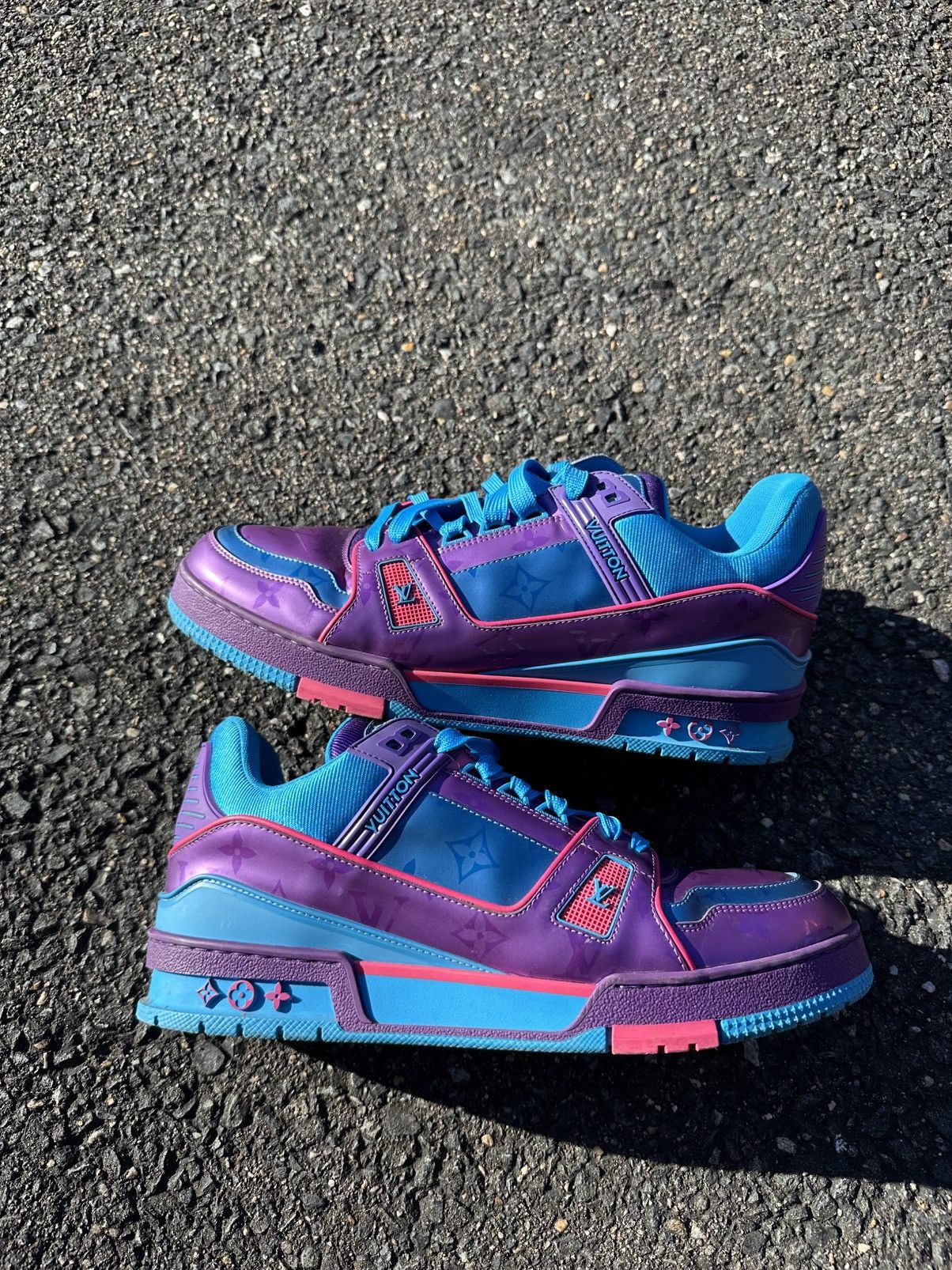Louis Vuitton Louis Vuitton Trainer Purple Teal Metallic Size US 9.5 / EU 42-43 - 18 Thumbnail