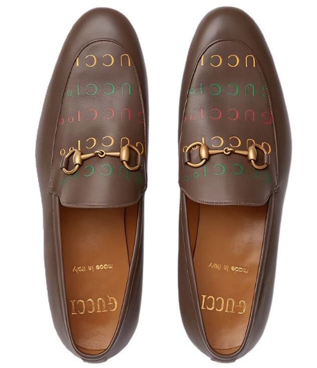 Gucci Horsebit Logo Loafer Leather Upper and Sole Moccasin