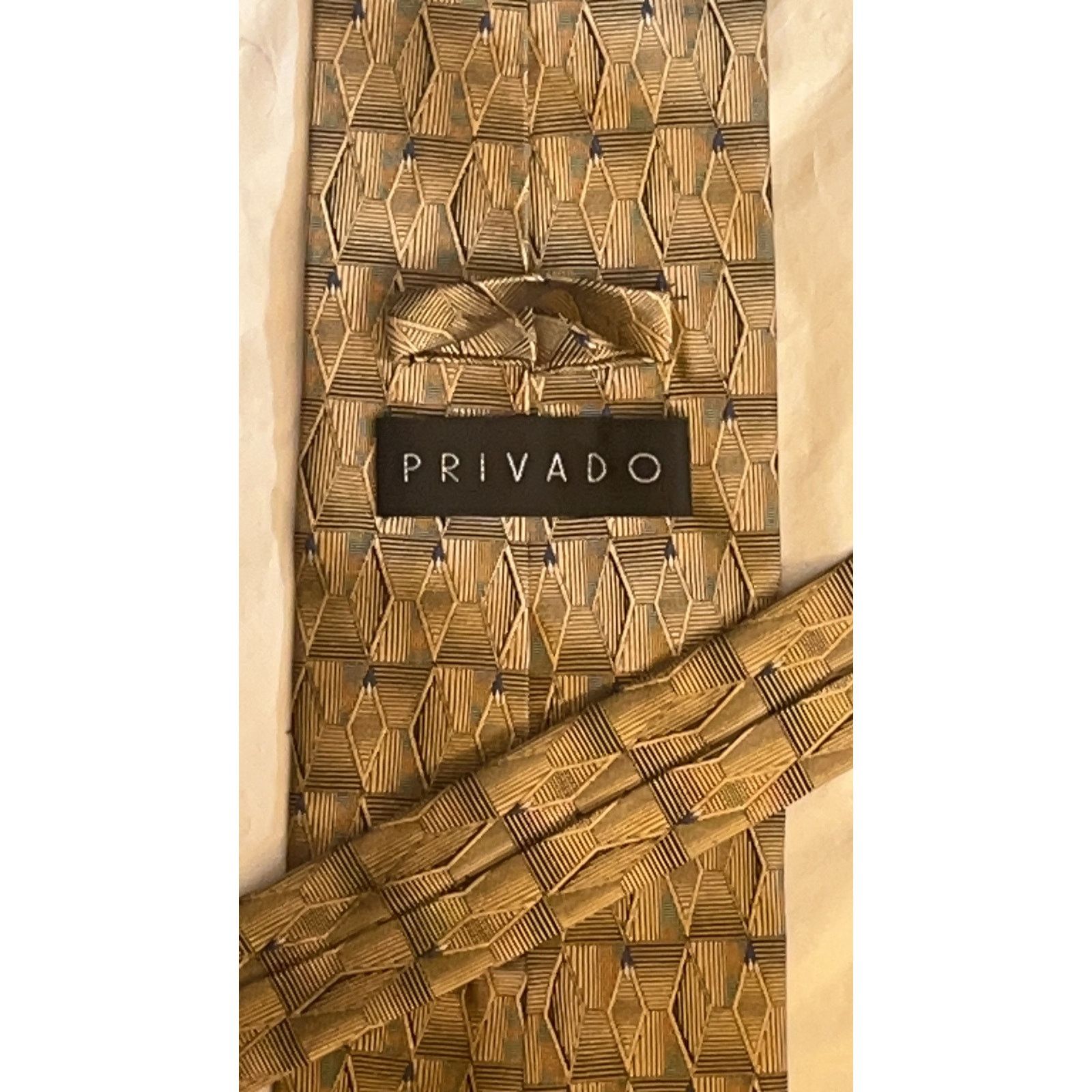 Other PRIVADO All Silk Tie - Golden Brown Hand Made Size ONE SIZE - 5 Thumbnail