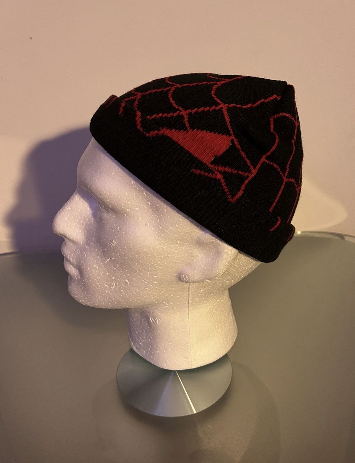Japanese Brand Eyes Web Knitted beanie (black+red) Size ONE SIZE - 7 Thumbnail