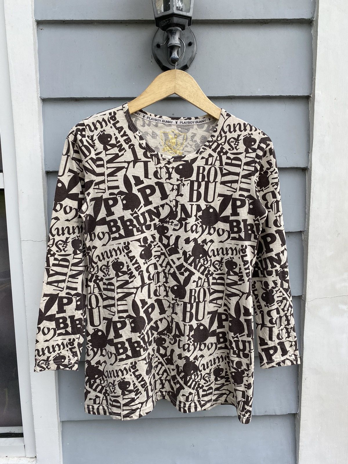 Playboy Playboy Bunny All Over Print Art Logo Longsleeve Japanese Size L / US 10 / IT 46 - 1 Thumbnail