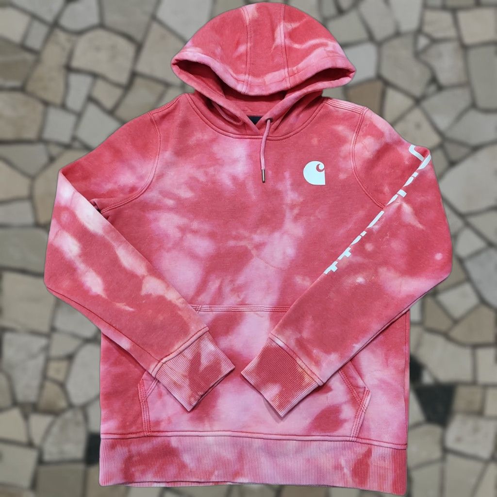Carhartt Carhartt Hoodie Womens XS Red Tie Dye Acid Wash Relaxed Pullover Sweatshirt Size XS / US 0-2 / IT 36-38 - 1 Thumbnail