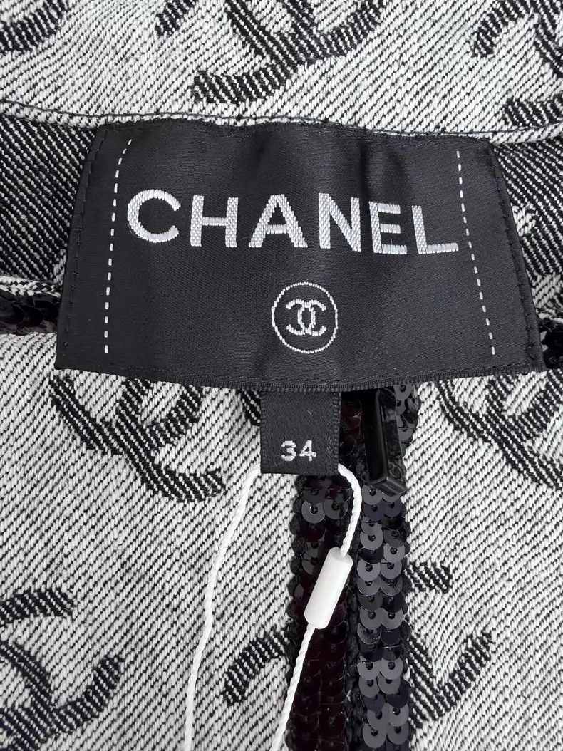 Chanel Chanel Spring and summer popular light gray sequin black e Size XXS / US 00 / IT 34 - 4 Thumbnail