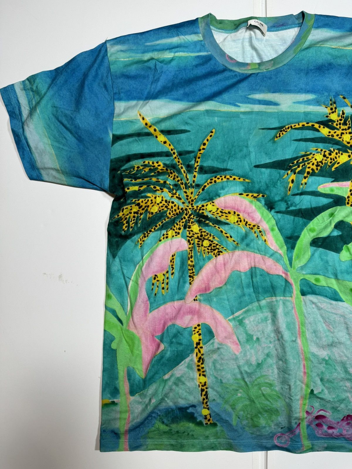 Celine × Hedi Slimane Celine x Hedi Slimane x Tyson Reeder Palm Tree T-Shirt Size US XXL / EU 58 / 5 - 4 Thumbnail