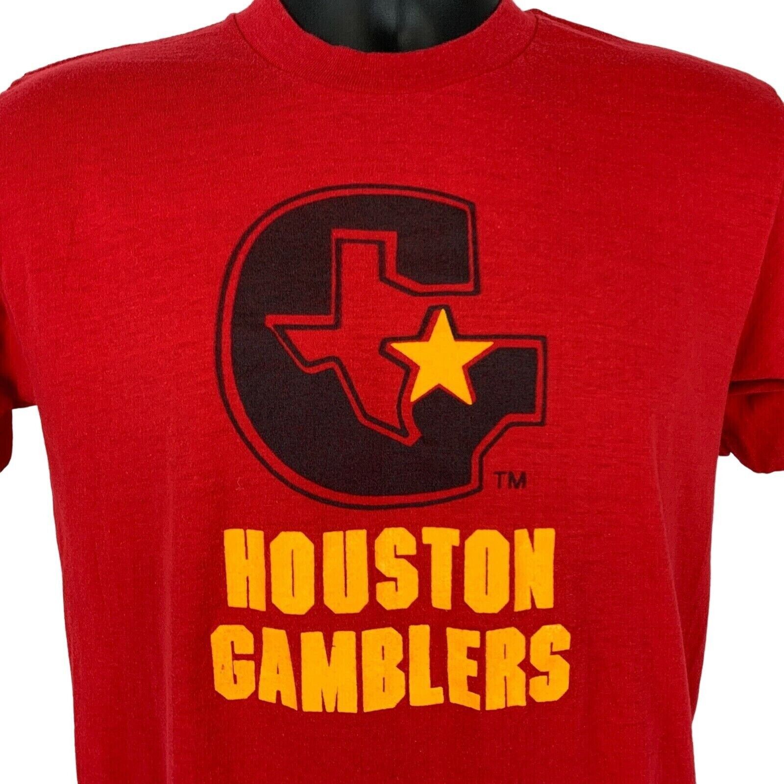 Vintage Vintage 80s Houston Gamblers T Shirt USFL Texas Red S Small Size US S / EU 44-46 / 1 - 1 Thumbnail