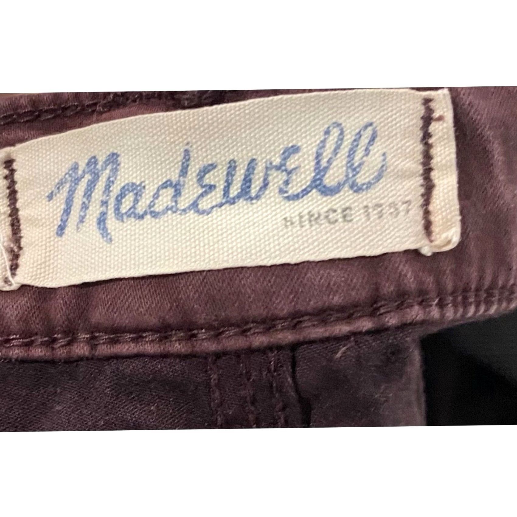 Madewell Madewell Jeans Skinny Burgundy Ankle Women’s Size 28 Stretch Inseam 26.5” Regular Waist 29” 5-Pocket Dark Cotton Blend Slim Fit Size 28" / US 6 / IT 42 - 5 Thumbnail