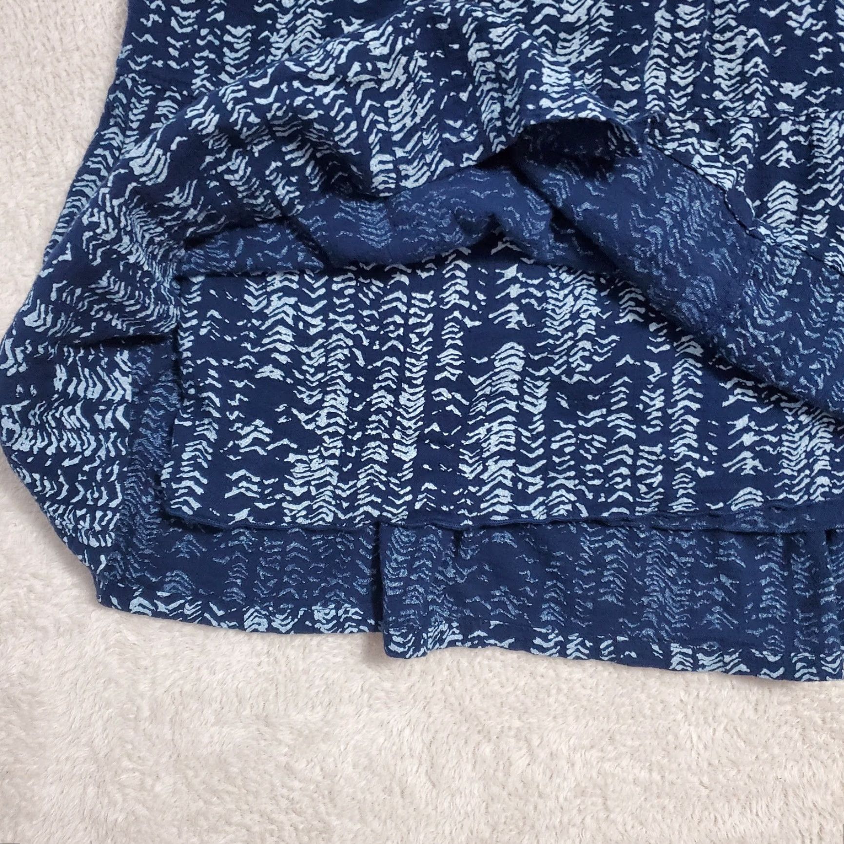 Vintage Fresh Produce Skirt Women XL Blue Print Pull On Lined 100% Cotton Made USA Size 40" / US 18 - 5 Thumbnail