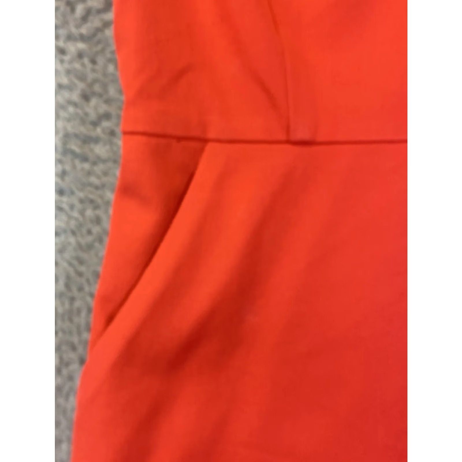 Vintage J Crew Women Sleeveless Orange Dress Size 0 — Regular Sheath Knee Length, Polyester, Round Neck, Zip, Solid, Fall, Spring, Business, 69-20 Size XS / US 0-2 / IT 36-38 - 4 Thumbnail