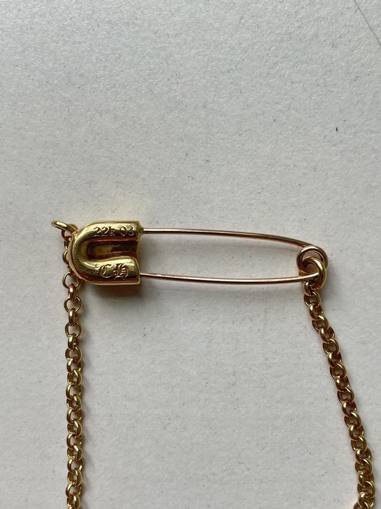 Chrome Hearts Chrome Hearts 22k Gold Diamond Twist Chain Pin Necklace Size ONE SIZE - 11 Thumbnail