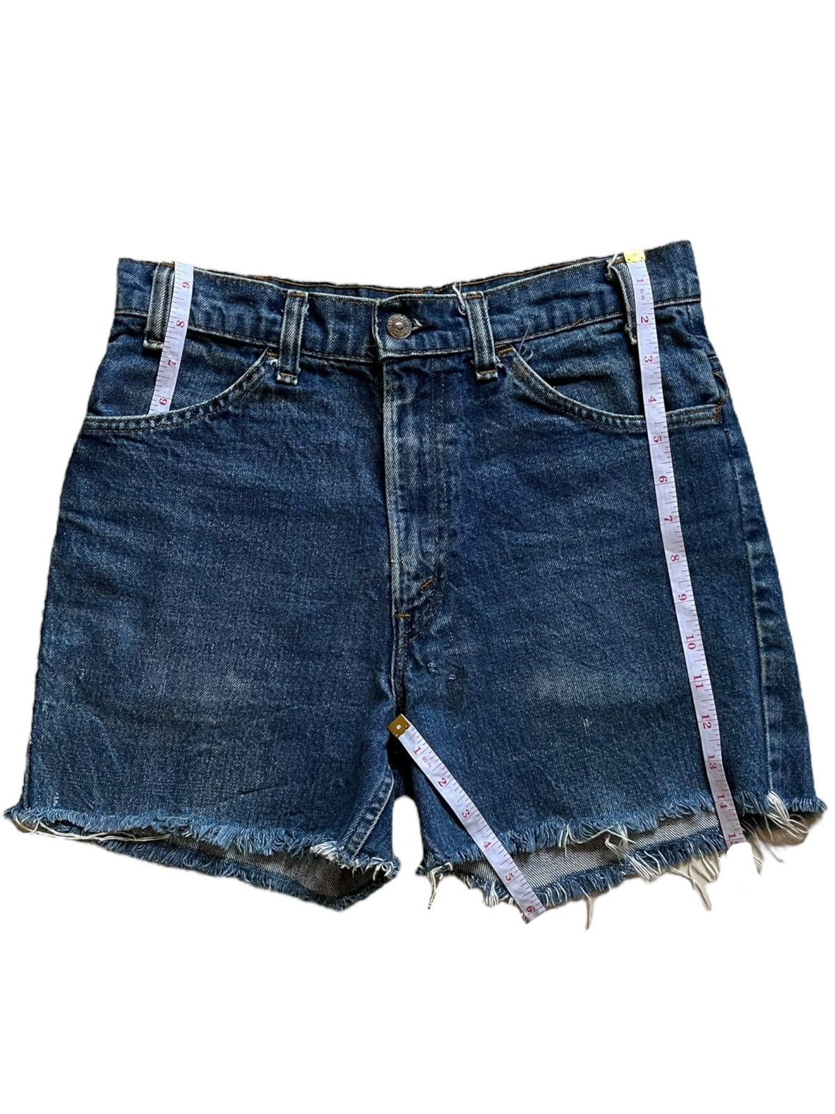 Levi's × Levi's Vintage Clothing Vintage 80s Levis 646 Orange Tab Distressed Shorts Jeans Size 29" - 16 Thumbnail