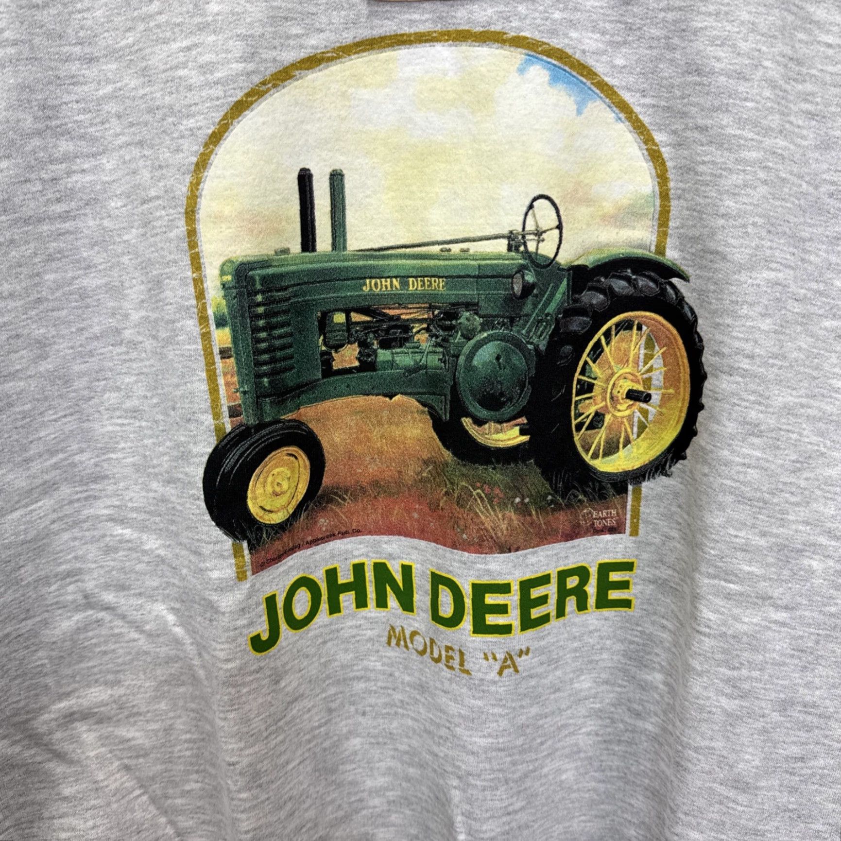 Jerzees VINTAGE John Deere Sweatshirt Mens XL Gray Graphic Print Tractor Crewneck Jerzees Size US XL / EU 56 / 4 - 2 Thumbnail