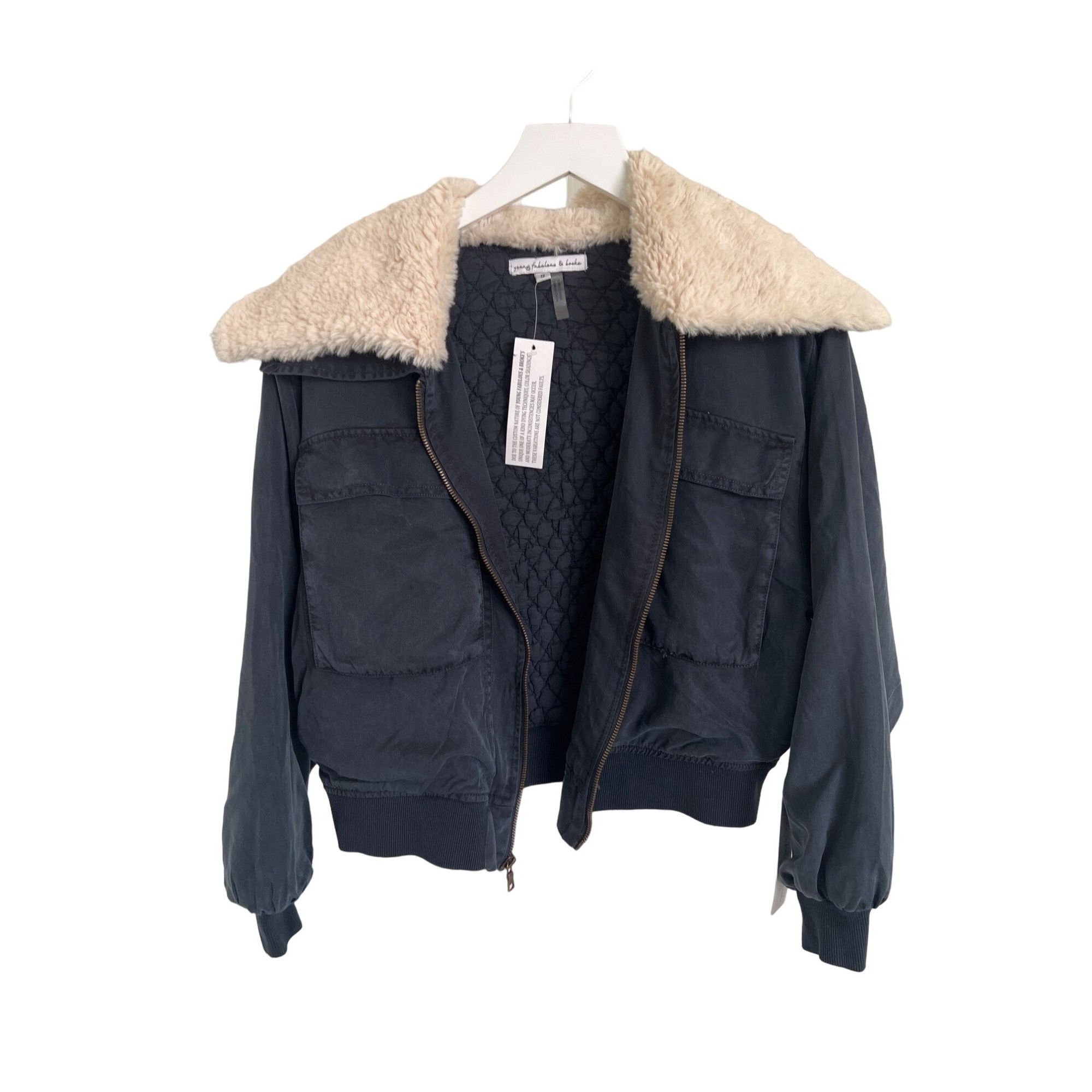 Young Fabulous & Broke Young Fabulous & Broke Navy Detachable Sherpa Collar Bomber Size S / US 4 / IT 40 - 1 Thumbnail