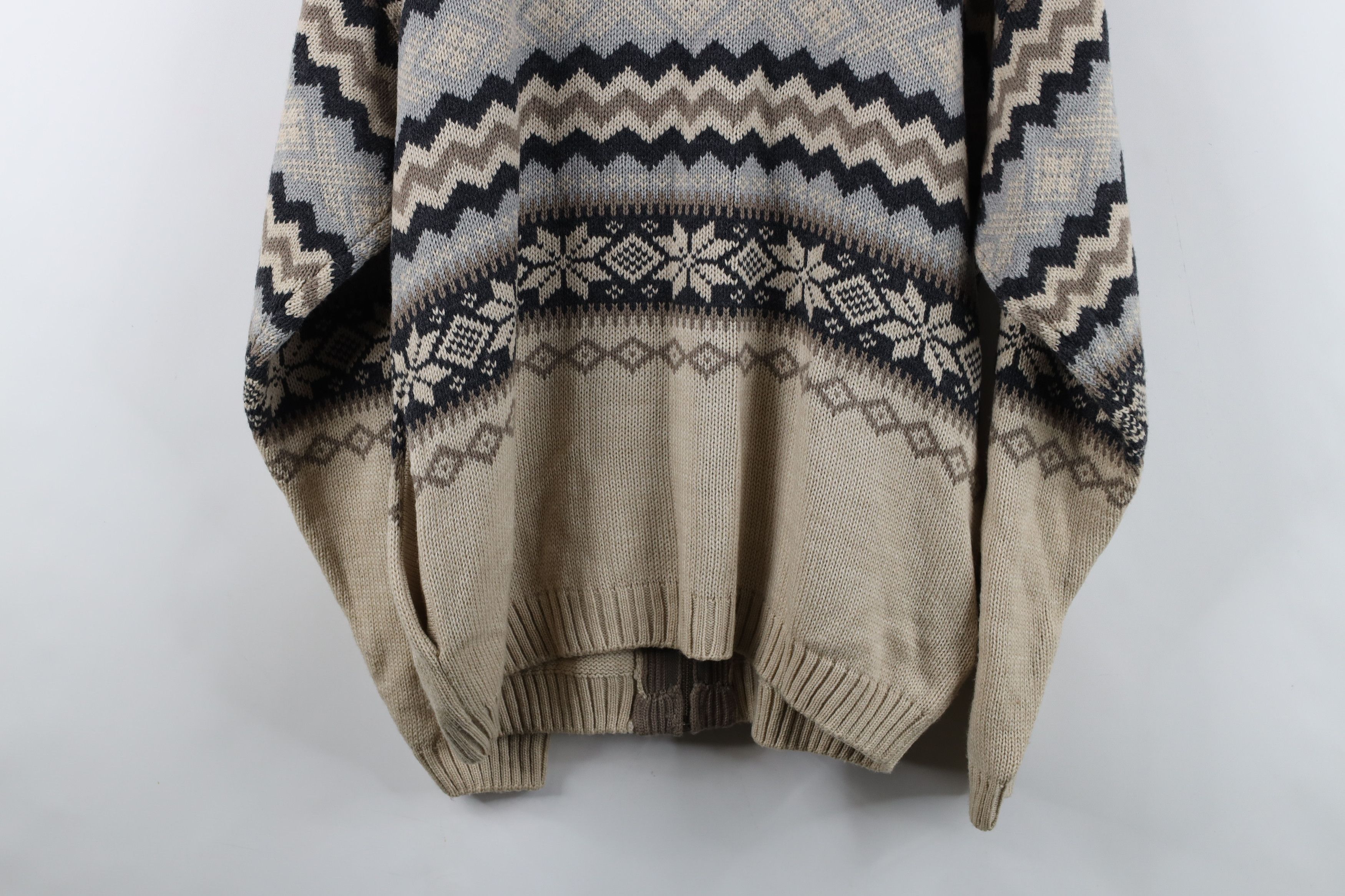 Vintage Vintage 90s Streetwear Knit Full Zip Cardigan Sweater Size US L / EU 52-54 / 3 - 12 Thumbnail