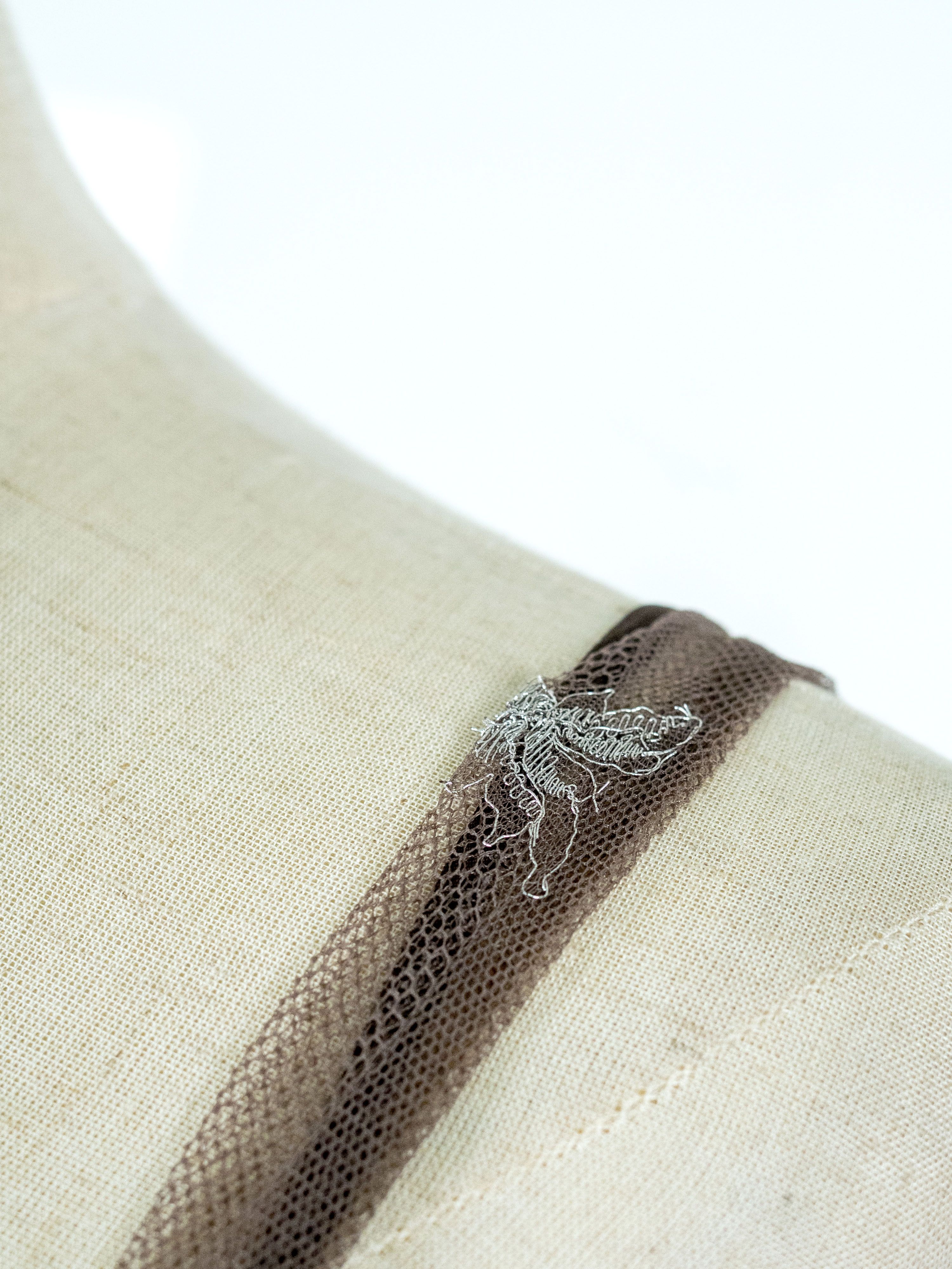 Anna Molinari Anna Molinari Taupe Slip Dress In Silver Lace Size S / US 4 / IT 40 - 4 Thumbnail