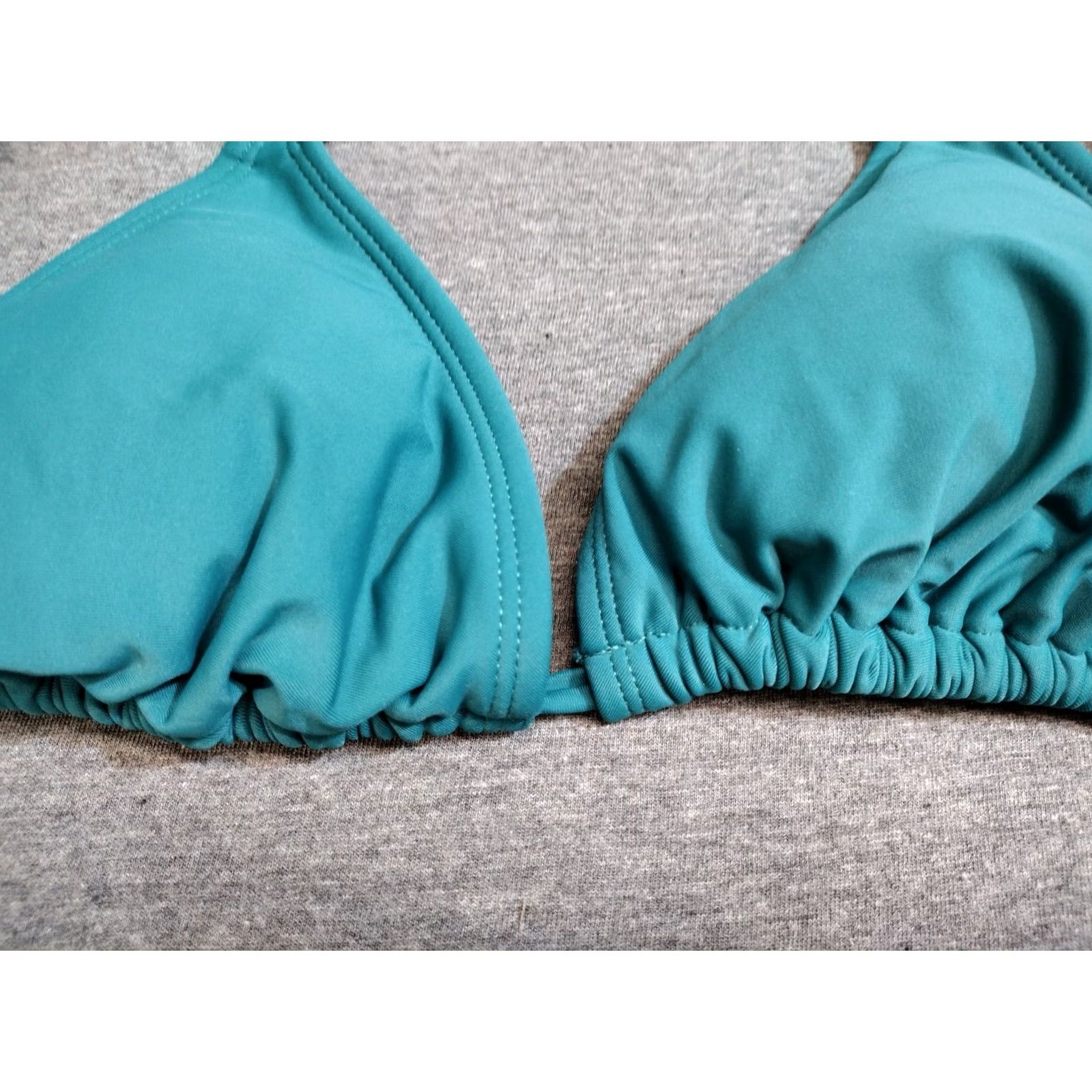 Vintage Xhilaration Women's Triangle Bikini Top XL Green Padded Spaghetti Strap Swim Top Size XL / US 12-14 / IT 48-50 - 6 Thumbnail