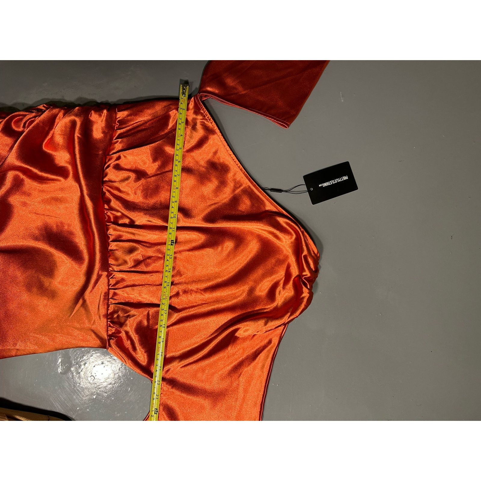 Other Pretty little things,NWT RUST SATIN DRESS S 12 Size XL / US 12-14 / IT 48-50 - 7 Thumbnail