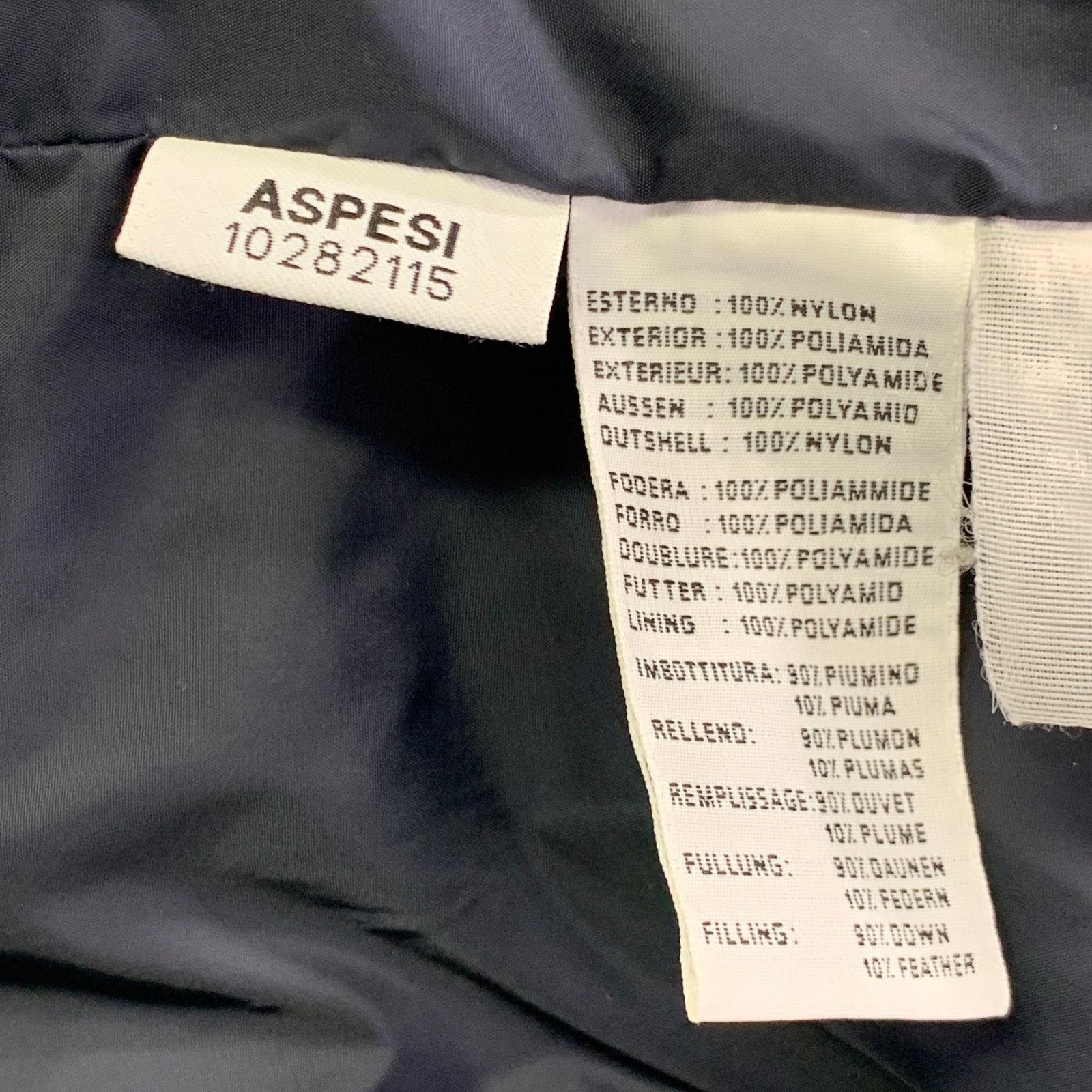 Aspesi ASPESI Size M Navy Quilted Nylon Zip Snaps Jacket Size US M / EU 48-50 / 2 - 8 Thumbnail