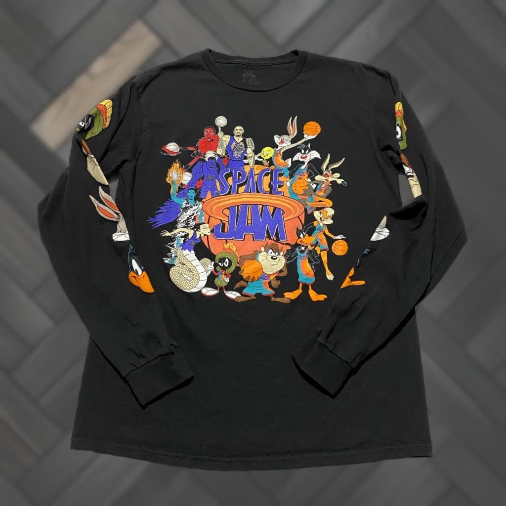 Vintage Space Jam A New Legacy Mens M Black Long Sleeve Graphic T-Shirt Looney Tunes Size US M / EU 48-50 / 2 - 1 Thumbnail