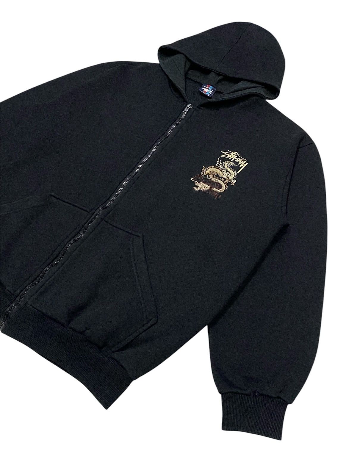 Stussy × Vintage Rare🔥Vintage 90s Stussy Dragon Embroidered Zipper Hoodie Size US L / EU 52-54 / 3 - 20 Thumbnail