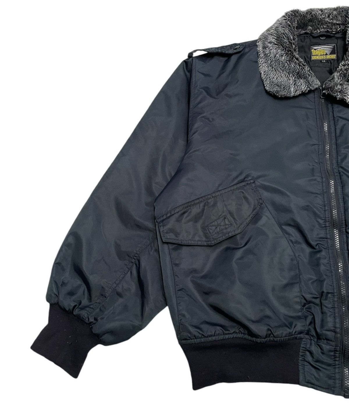 Vintage Rare Design Vintage Navy Teagles Fighters Fur Jacket 1980s Size US XL / EU 56 / 4 - 5 Thumbnail