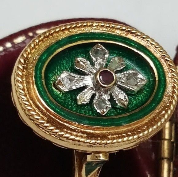 Other Victorian Enamel 750(18k) Yellow Gold Genuine Ruby Diamonds Size ONE SIZE - 6 Thumbnail